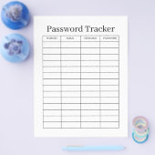 Prospectus 21,6 Cm X 24,94 Cm Minimalist Password Tracker  (Simple)