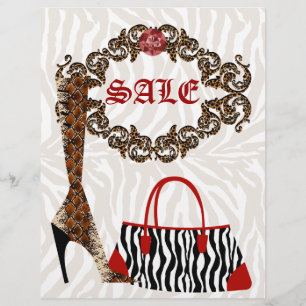 Prospectus 21,6 Cm X 24,94 Cm Mode Circulaire Leather Boot Zebra Handbag