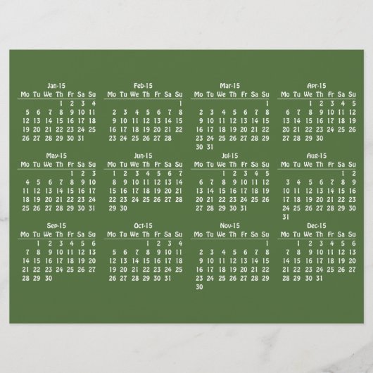 Prospectus 21,6 Cm X 24,94 Cm modèle calendrier 2015 (Devant)