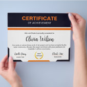 Prospectus 21,6 Cm X 24,94 Cm Modèle de certificat (main)