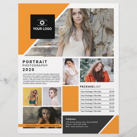 Prospectus 21,6 Cm X 24,94 Cm Modèle de Flyer de Photographie (Devant)