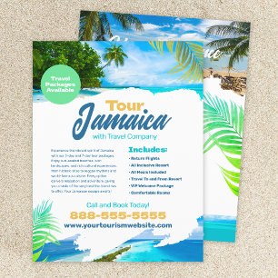 Prospectus 21,6 Cm X 24,94 Cm Modèle de flyer de voyage de vacances touristiques