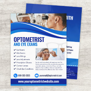 Prospectus 21,6 Cm X 24,94 Cm Modèle de Flyer pour Examen de Vue chez l'Optométr