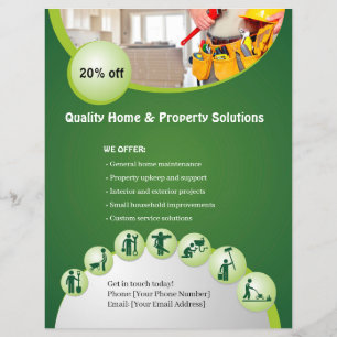 Prospectus 21,6 Cm X 24,94 Cm Modèle de Flyer pour Services à Domicile