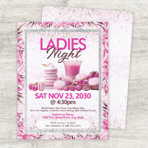 Prospectus 21,6 Cm X 24,94 Cm Modèle de flyer rose pour soirée entre dames