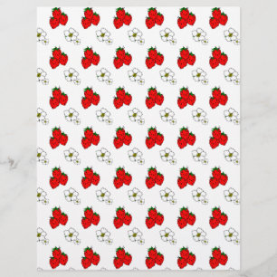 Prospectus 21,6 Cm X 24,94 Cm Modèle de prospectus fraises et fleurs