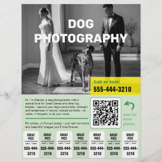 Prospectus 21,6 Cm X 24,94 Cm Modèle de prospectus pour photographe de chiens