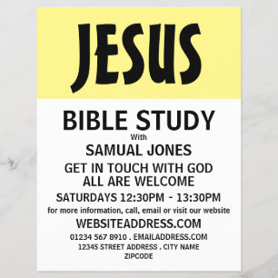 Prospectus 21,6 Cm X 24,94 Cm Modern Bold, Christian Bible Class Advert Flyer