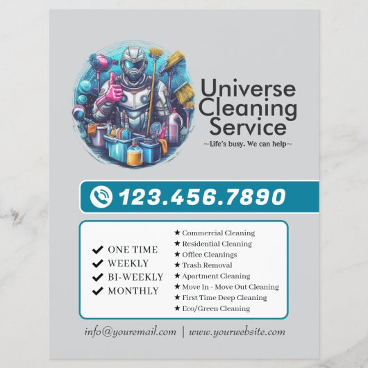 Prospectus 21,6 Cm X 24,94 Cm Modern House Cleaning Maid Service Housekeeping (Devant)