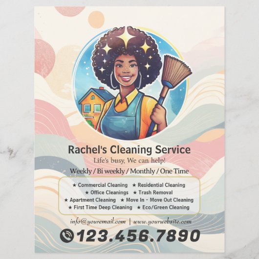 Prospectus 21,6 Cm X 24,94 Cm Modern House Cleaning Maid Service Housekeeping (Devant)