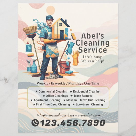 Prospectus 21,6 Cm X 24,94 Cm Modern House Cleaning Maid Service Housekeeping (Devant)