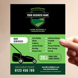 Prospectus 21,6 Cm X 24,94 Cm Modern Landscaping Lawn Mowing Marketing