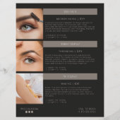 Prospectus 21,6 Cm X 24,94 Cm Modern Luxury Salon Makeup Pricing Flyer (Dos)
