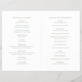 Prospectus 21,6 Cm X 24,94 Cm Modern Sage Green Simple Wedding Program (Dos)