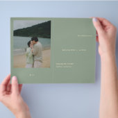 Prospectus 21,6 Cm X 24,94 Cm Modern Sage Green Simple Wedding Program (main)