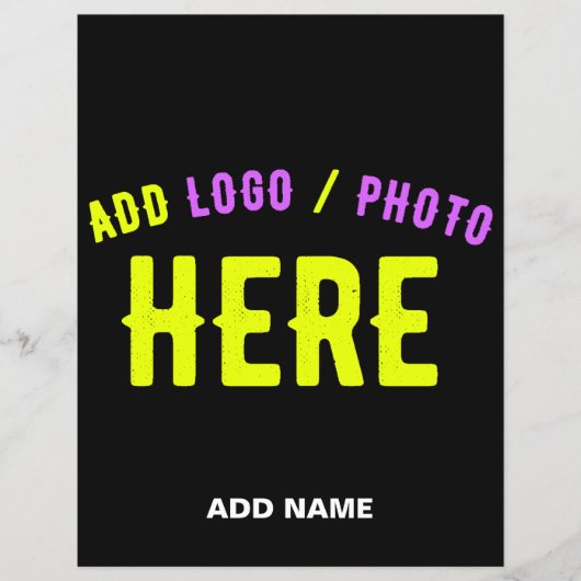 PROSPECTUS 21,6 CM X 24,94 CM MODERNE ET MODERNE PERSONNALISABLE NOIR VÉRIFIÉ (Devant)