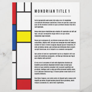 Prospectus 21,6 Cm X 24,94 Cm Mondrian Minimalist Geometric De Stijl Modern Art