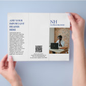 Prospectus 21,6 Cm X 24,94 Cm Monogramme bleu simple Brochure moderne (main)