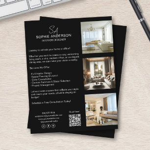 Prospectus 21,6 Cm X 24,94 Cm Monogramme Photo QR Black Business