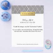 Prospectus 21,6 Cm X 24,94 Cm Motif Chevron noir et or (Simple)