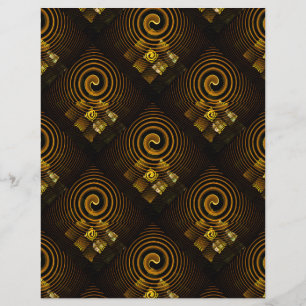 Prospectus 21,6 Cm X 24,94 Cm Motif d'art abstrait élégant boho moderne or #502