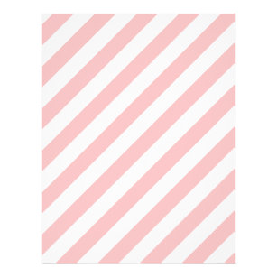 Prospectus 21,6 Cm X 24,94 Cm Motif de bandes diagonales rose et blanc