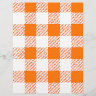 Prospectus 21,6 Cm X 24,94 Cm Motif de chèques Orange En vichy