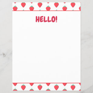Prospectus 21,6 Cm X 24,94 Cm Motif esthétique Mignon Fraise Kawaii Amoureux