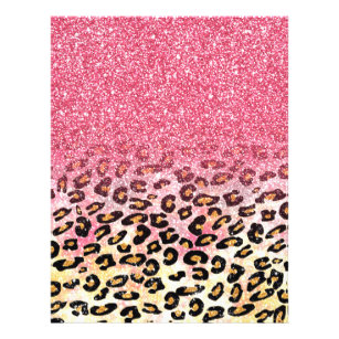 Prospectus 21,6 Cm X 24,94 Cm Motif léopard de Parties scintillant rose Glam