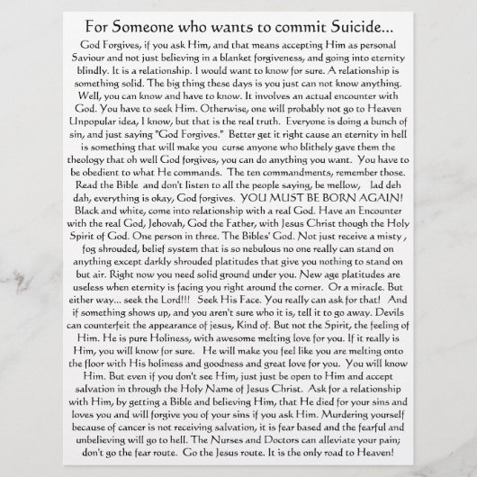 Prospectus 21,6 Cm X 24,94 Cm Ne commettez pas de suicide ! Flyer (Devant)