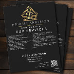 Prospectus 21,6 Cm X 24,94 Cm Noir minimal Construction résidentielle QR Code<br><div class="desc">Un prospectus d'affaires simple et minimaliste vous propose votre nom, titre, services et code QR. Ces flyers d'affaires esthétiques de luxe attirent l'attention, avec un design moderne unique, tout en présentant une atmosphère raffinée de haut de gamme. Idéal pour les entrepreneurs privés ou commerciaux de divers domaines. La face des...</div>