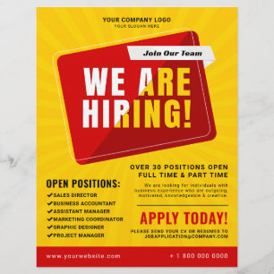 Prospectus 21,6 Cm X 24,94 Cm Nous embauchons des entreprises d'emploi publicité