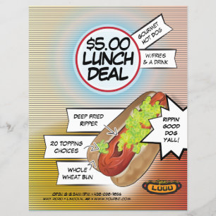 Prospectus 21,6 Cm X 24,94 Cm Offre de déjeuner Hot Dog