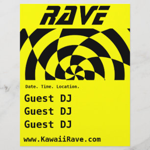 Prospectus 21,6 Cm X 24,94 Cm Op Art Rave Custom Flyer