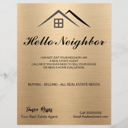 Prospectus 21,6 Cm X 24,94 Cm Or métallique luxueux (Devant)