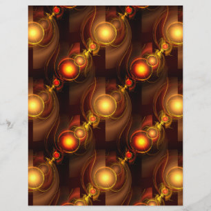 Prospectus 21,6 Cm X 24,94 Cm Or Moderne Bohème Élégant Motif d'Art Abstrait #50