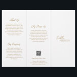 Prospectus 21,6 Cm X 24,94 Cm Or simple élégant Contemporary QR Code moderne<br><div class="desc">Brochure à prospectus triplée en faux or moderne et professionnel avec un design simple et minimal avec votre nom dans un script élégant et une police sans serif contemporaine. La modèle comprend plusieurs sections divisées pour vos services dans un agencement minimaliste. Le dos contient vos coordonnées et le code QR...</div>