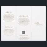 Prospectus 21,6 Cm X 24,94 Cm Or simple élégant Contemporary QR Code moderne<br><div class="desc">Brochure à prospectus triplée en faux or moderne et professionnel avec un design simple et minimal avec votre nom dans un script élégant et une police sans serif contemporaine. La modèle comprend plusieurs sections divisées pour vos services dans un agencement minimaliste. Le dos contient vos coordonnées et le code QR...</div>