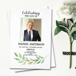 Prospectus 21,6 Cm X 24,94 Cm Ordre funéraire célébrant la feuille de vie