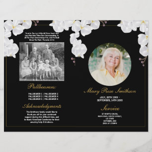 Prospectus 21,6 Cm X 24,94 Cm Ordre funéraire Vie Orchidée noire