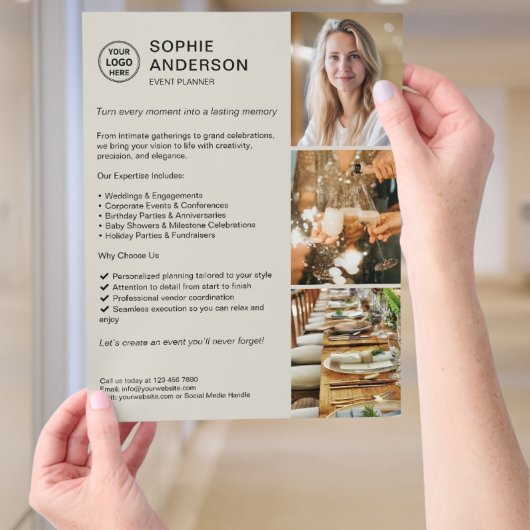 Prospectus 21,6 Cm X 24,94 Cm Organisateur d'événements personnalisé moderne pro
