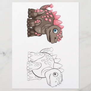 Prospectus 21,6 Cm X 24,94 Cm Page de coloration de dinosaure de mignon dessin