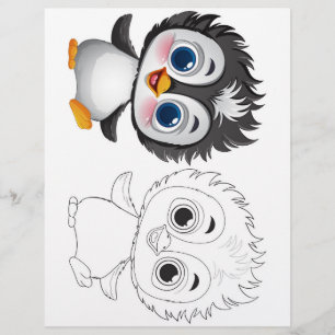 Prospectus 21,6 Cm X 24,94 Cm Page de coloration de pingouin adorable