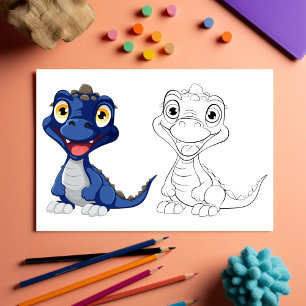 Prospectus 21,6 Cm X 24,94 Cm Page de coloriage de dragon de dessin animé mignon