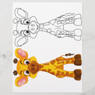 Prospectus 21,6 Cm X 24,94 Cm Page de coloriage de girafe mignonne