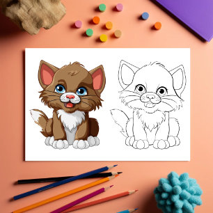 Prospectus 21,6 Cm X 24,94 Cm Page de coloriage de tigre de dessin animé mignon