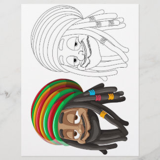 Prospectus 21,6 Cm X 24,94 Cm Page de coloriage d'homme noir de dessin animé mig