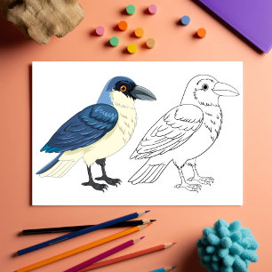 Prospectus 21,6 Cm X 24,94 Cm Page de coloriage d'oiseau de dessin animé mignon