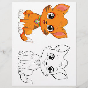 Prospectus 21,6 Cm X 24,94 Cm Page de coloriage du chat mignon
