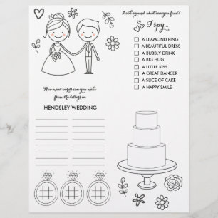 Prospectus 21,6 Cm X 24,94 Cm Page de coloriage et d'activité de mariage